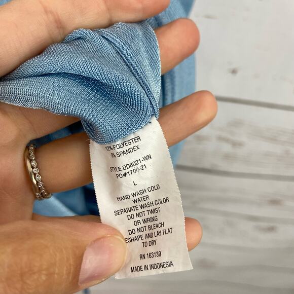 Windsor L Baby Blue Textured Tie Up Ruched Square Neck Mini Cocktail Dress - Picture 7 of 7